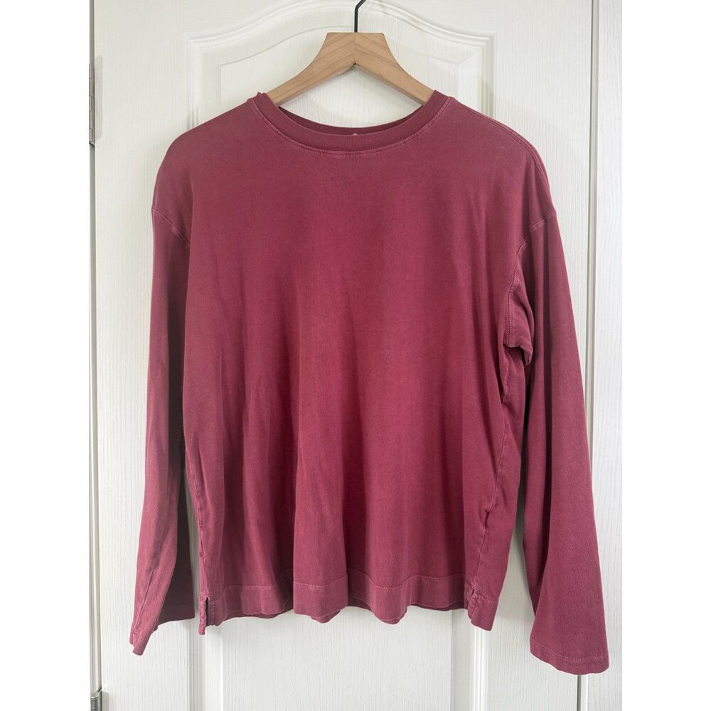 Old Navy Vintage Tee Men’s M Dusty Red Long Sleeve Crewneck 100% Cotton